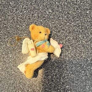 Cherished Teddies Angel Bear Figurine Ornament - Tan and White